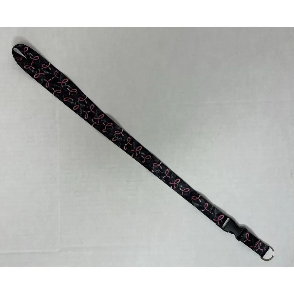 Breast Cancer Awareness Lanyard Pink Ribbon Detachable Sisters Friends‎ Daughter